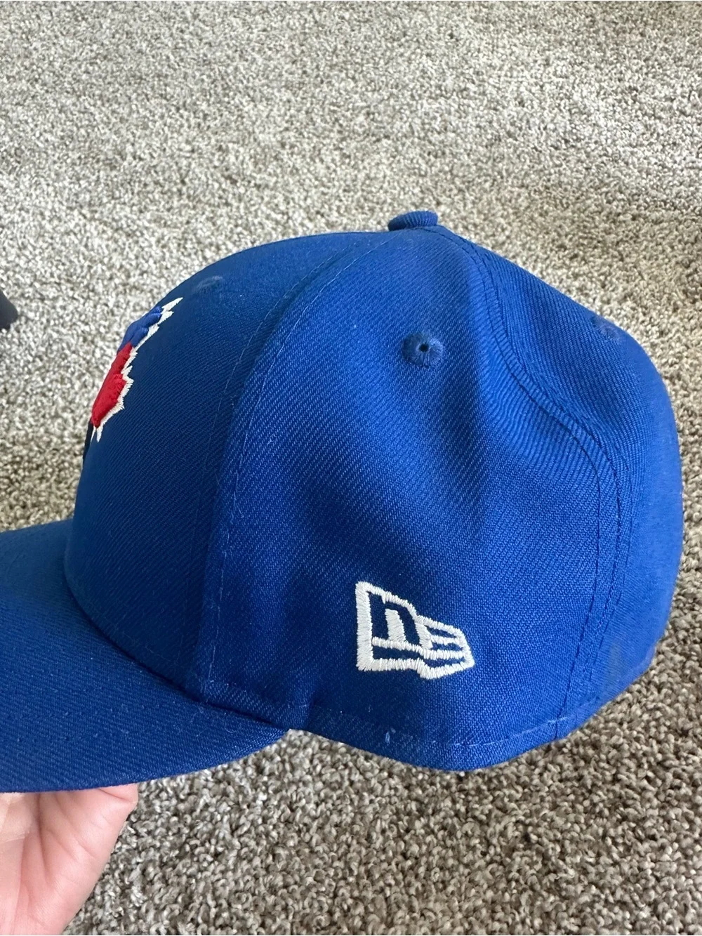 New Era Blue Toronto Blue Jays Fitted Cap with Red Maple Leaf Logo
